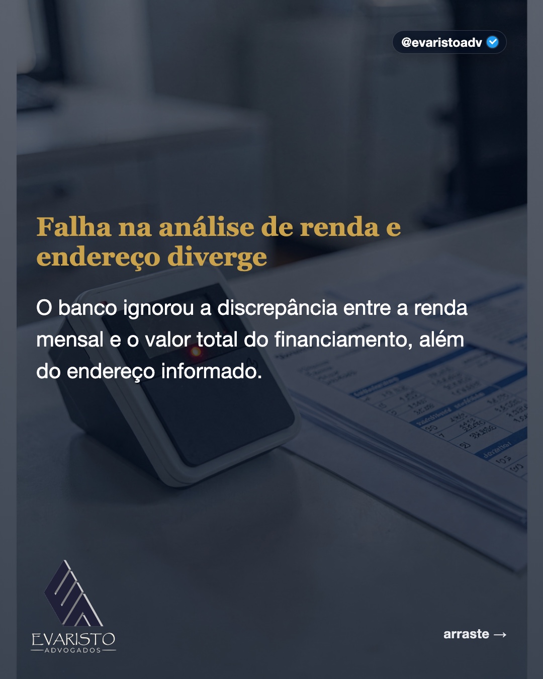 Arte 3 — Falha na análise de renda e endereço diverge