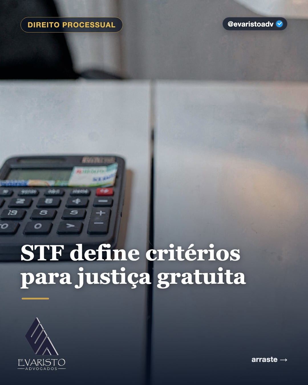 Capa do carrossel — STF define critérios para justiça gratuita
