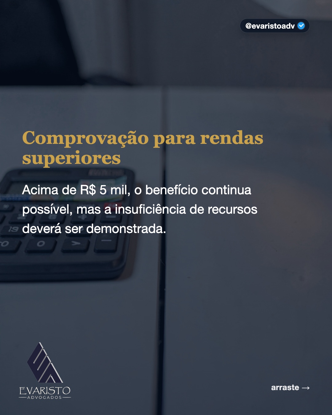Arte 3 — Comprovação para rendas superiores