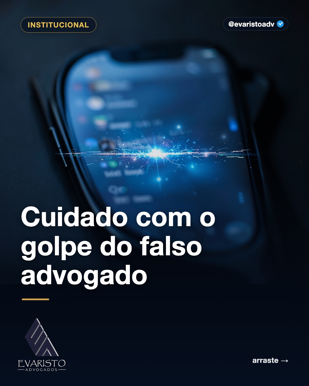 Capa do carrossel — Cuidado com o golpe do falso advogado
