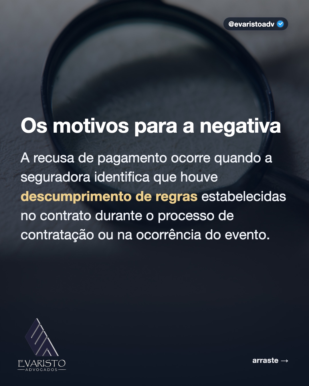 Arte 2 — Os motivos para a negativa
