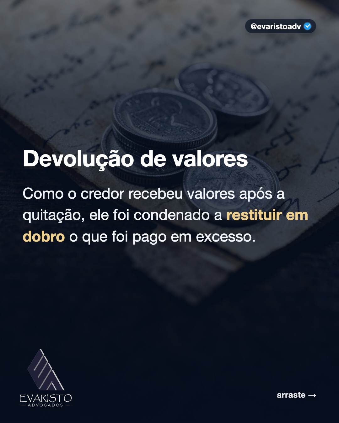 Arte 4 — Devolução de valores