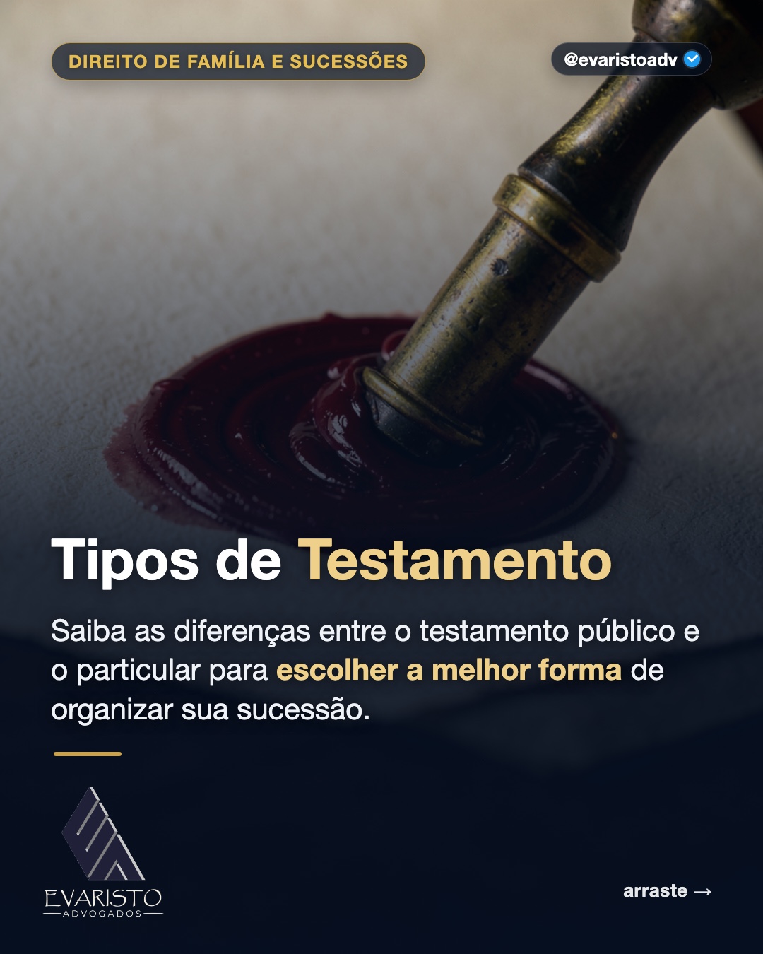 Capa do carrossel — Tipos de Testamento