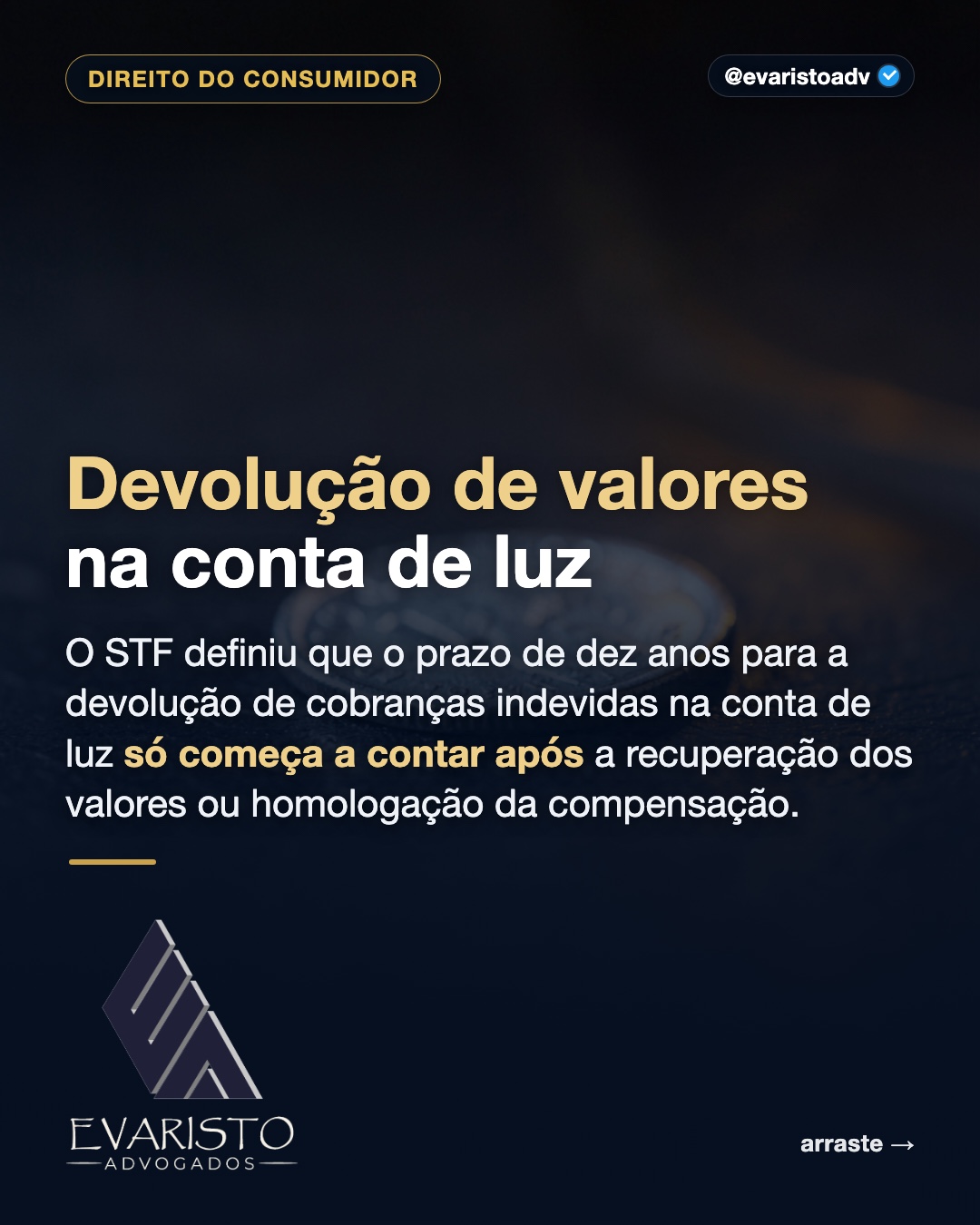 Capa do carrossel — Devolução de valores na conta de luz